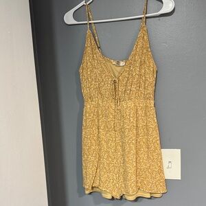 Floral Yellow Spaghetti Strap Romper